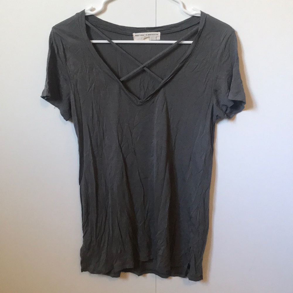 Grey Cross Cross Top